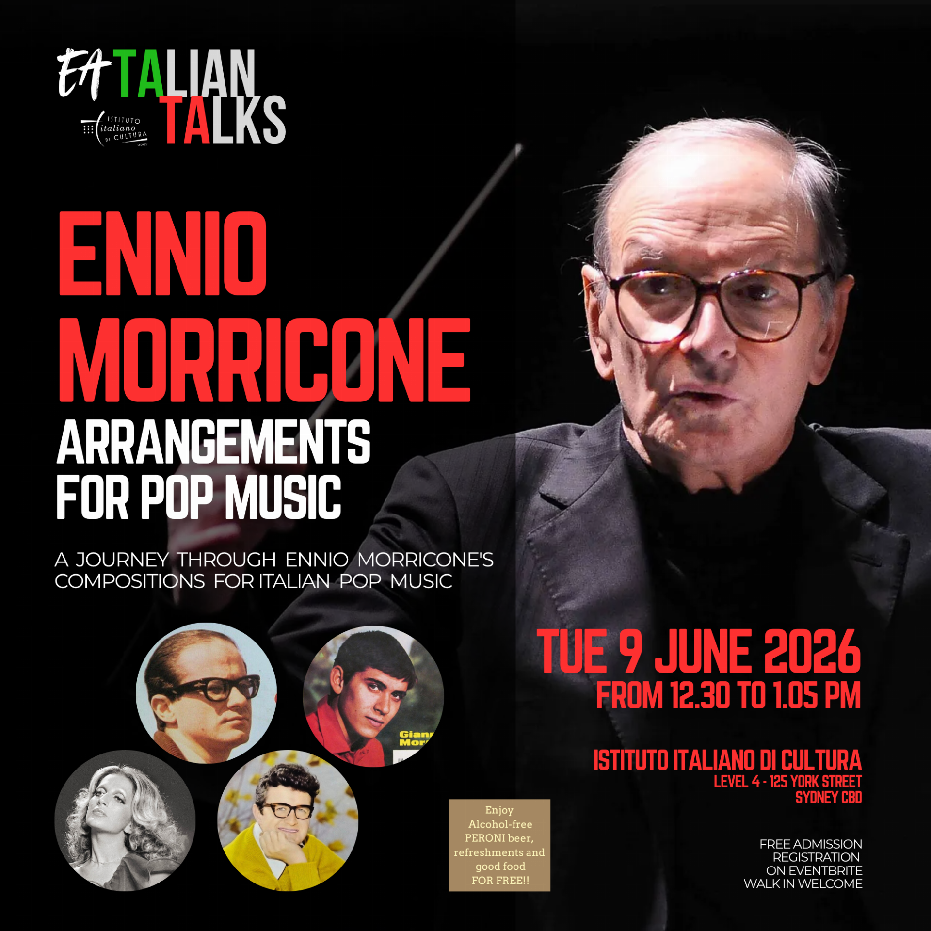 ENNIO MORRICONE – EATALIAN TALKS (297 x 297 mm)